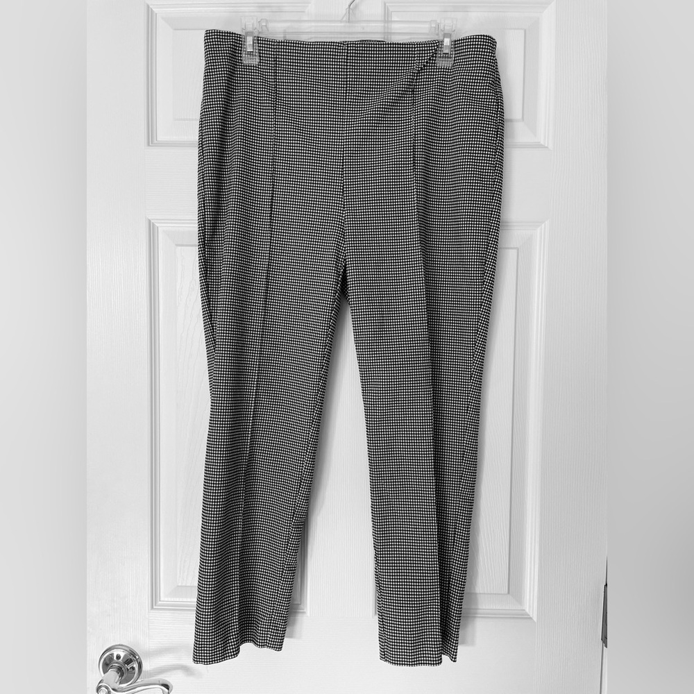🖤 Rachel Zoe Micro-Check Slim Leg Trousers | Tailored Career Pants
